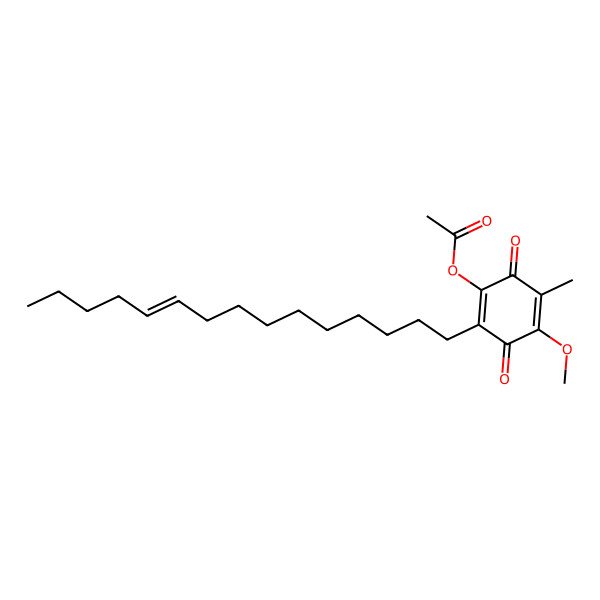2D Structure of [4-methoxy-5-methyl-3,6-dioxo-2-[(Z)-pentadec-10-enyl]cyclohexa-1,4-dien-1-yl] acetate