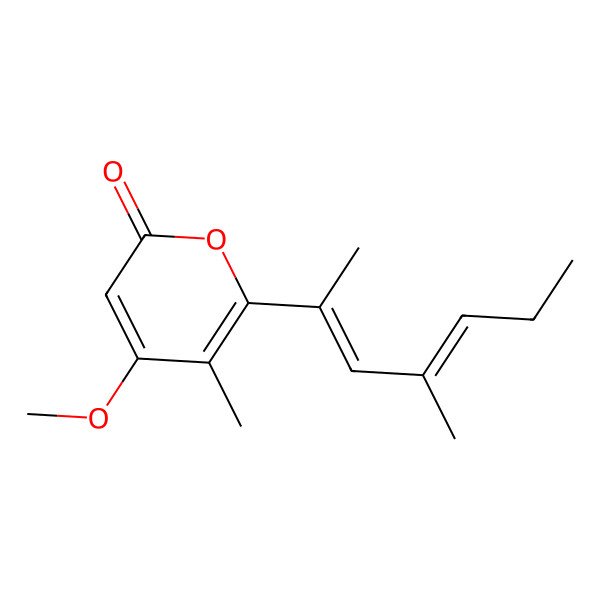 2D Structure of 4-methoxy-5-methyl-6-[(2E,4E)-4-methylhepta-2,4-dien-2-yl]pyran-2-one
