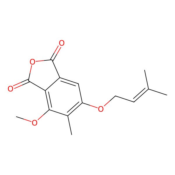2D Structure of 4-Methoxy-5-methyl-6-(3-methylbut-2-enoxy)-2-benzofuran-1,3-dione