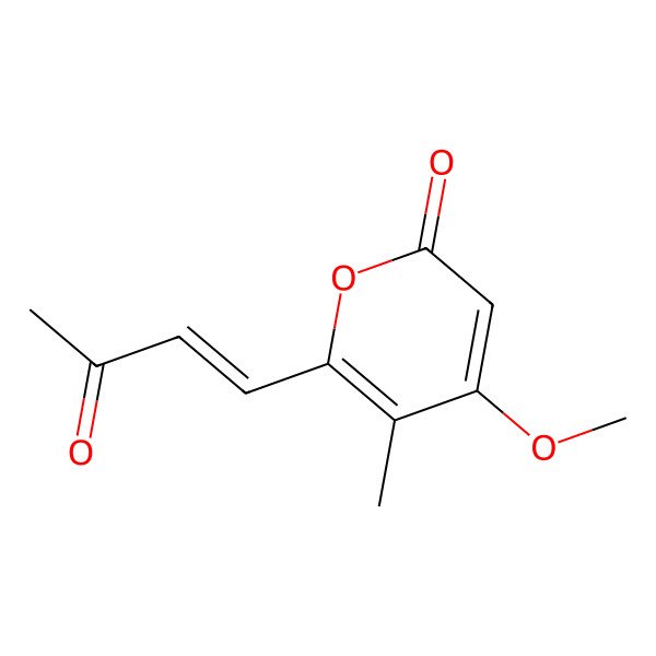 2D Structure of 4-Methoxy-5-methyl-6-(3-oxobut-1-enyl)pyran-2-one