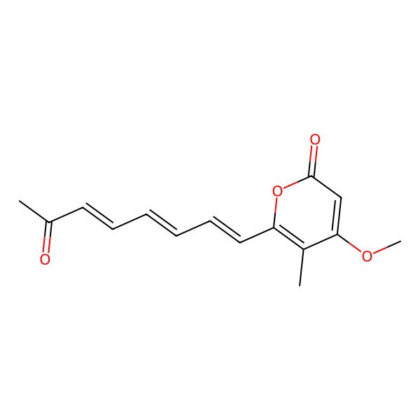 2D Structure of 4-Methoxy-5-methyl-6-(7-oxoocta-1,3,5-trienyl)pyran-2-one