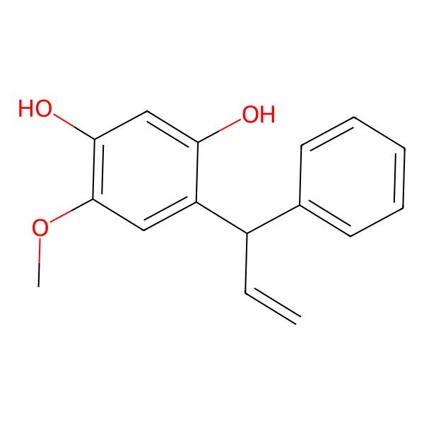 2D Structure of 4-Methoxy-6-(1-phenylprop-2-enyl)benzene-1,3-diol