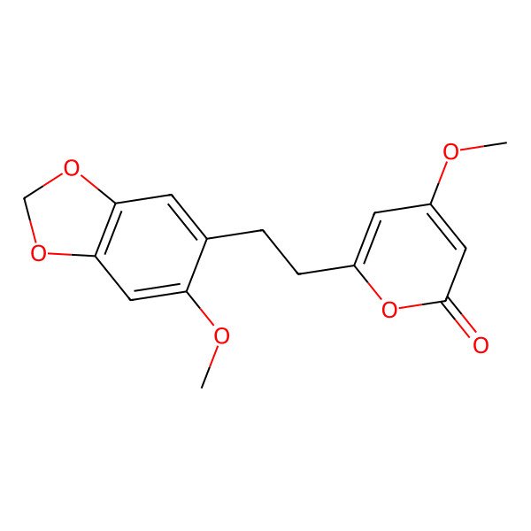 2D Structure of 4-Methoxy-6-[2-(6-methoxy-1,3-benzodioxol-5-yl)ethyl]pyran-2-one