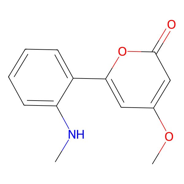 2D Structure of 4-Methoxy-6-[2-(methylamino)phenyl]pyran-2-one
