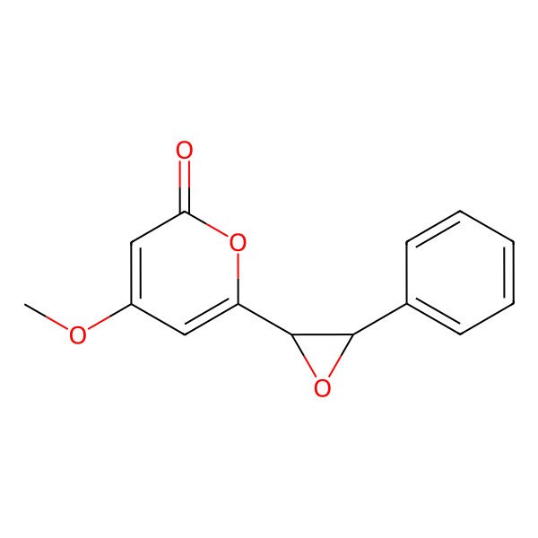 2D Structure of 4-Methoxy-6-(3-phenyloxiran-2-yl)-2H-pyran-2-one