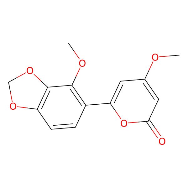 2D Structure of 4-Methoxy-6-(4-methoxy-2H-1,3-benzodioxol-5-yl)-2H-pyran-2-one
