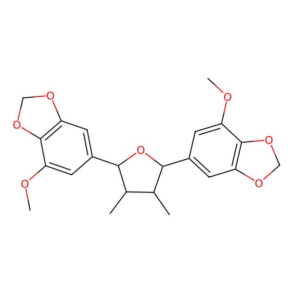 2D Structure of 4-Methoxy-6-[5-(7-methoxy-1,3-benzodioxol-5-yl)-3,4-dimethyloxolan-2-yl]-1,3-benzodioxole