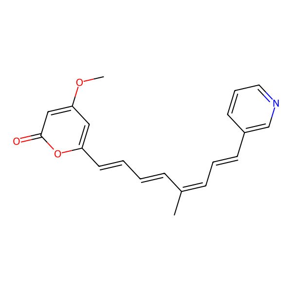 2D Structure of 4-Methoxy-6-(5-methyl-8-pyridin-3-ylocta-1,3,5,7-tetraenyl)pyran-2-one