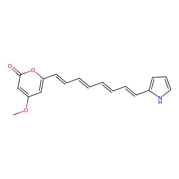 2D Structure of 4-methoxy-6-[8-(1H-pyrrol-2-yl)octa-1,3,5,7-tetraenyl]pyran-2-one