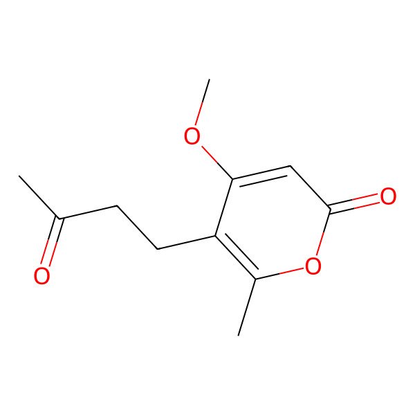 2D Structure of 4-Methoxy-6-methyl-5-(3-oxobutyl)-2h-pyran-2-one
