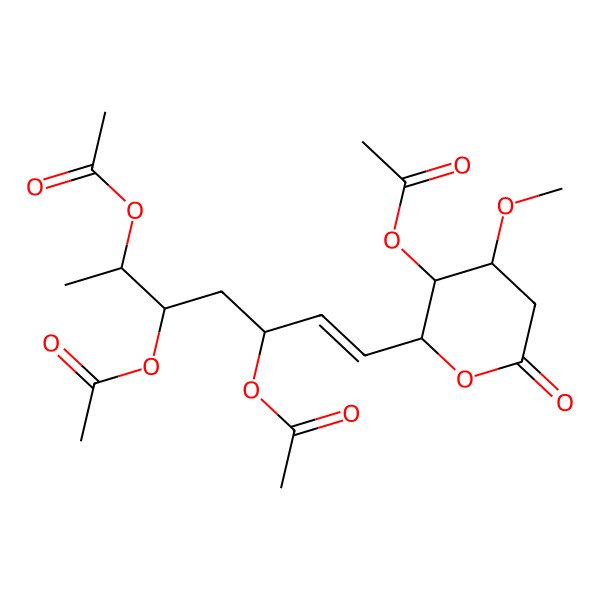 2D Structure of [4-Methoxy-6-oxo-2-(3,5,6-triacetyloxyhept-1-enyl)oxan-3-yl] acetate