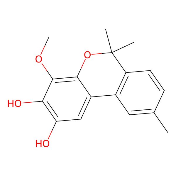 2D Structure of 4-Methoxy-6,6,9-trimethylbenzo[c]chromene-2,3-diol