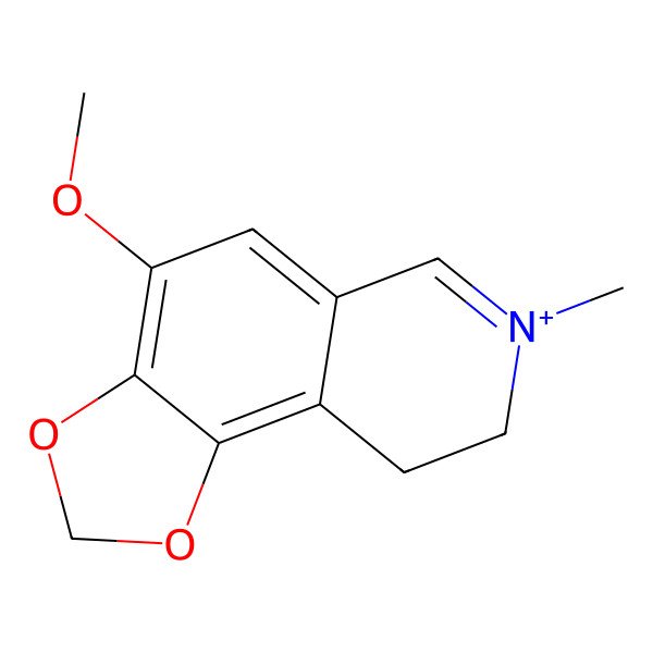 2D Structure of 4-Methoxy-7-methyl-8,9-dihydro-[1,3]dioxolo[4,5-f]isoquinolin-7-ium