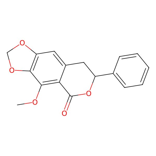 2D Structure of 4-Methoxy-7-phenyl-7,8-dihydro-[1,3]dioxolo[4,5-g]isochromen-5-one