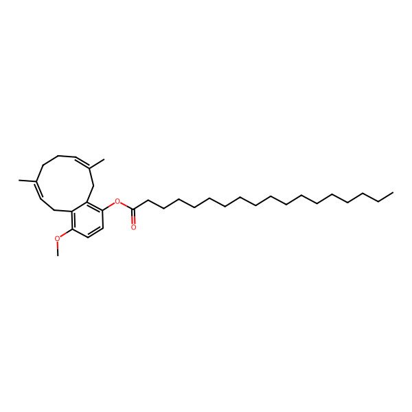 2D Structure of (4-Methoxy-7,11-dimethyl-5,8,9,12-tetrahydrobenzo[10]annulen-1-yl) octadecanoate