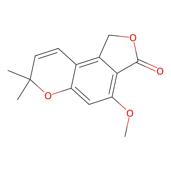 2D Structure of 4-methoxy-7,7-dimethyl-1H-furo[3,4-f]chromen-3-one