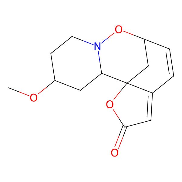 2D Structure of 4-Methoxy-8,15-dioxa-7-azatetracyclo[7.6.1.01,12.02,7]hexadeca-10,12-dien-14-one
