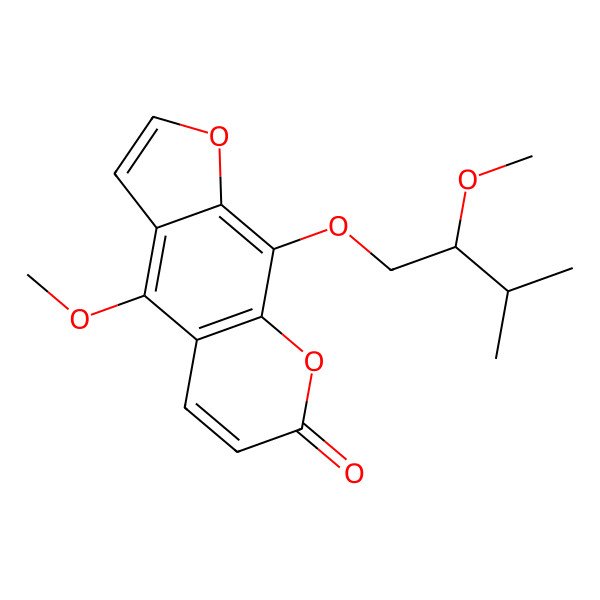 2D Structure of 4-Methoxy-9-(2-methoxy-3-methylbutoxy)furo[3,2-g]chromen-7-one