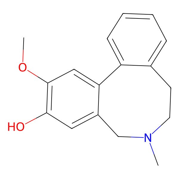 2D Structure of 4-Methoxy-9-methyl-9-azatricyclo[10.4.0.02,7]hexadeca-1(16),2,4,6,12,14-hexaen-5-ol
