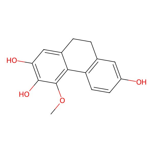 2D Structure of 4-Methoxy-9,10-dihydrophenanthrene-2,3,7-triol