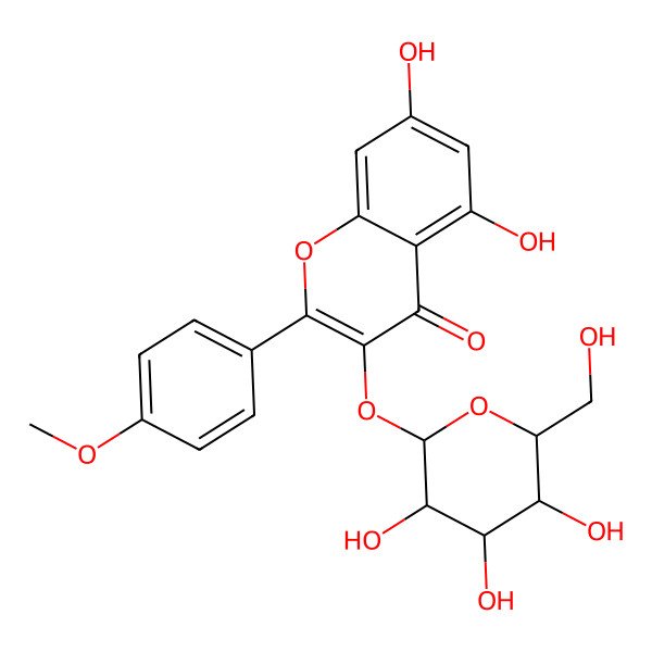 2D Structure of 4-methoxy-kaempferol-3-O-hexoside