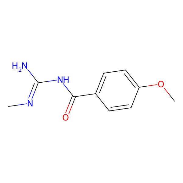 2D Structure of 4-methoxy-N-(N'-methylcarbamimidoyl)benzamide
