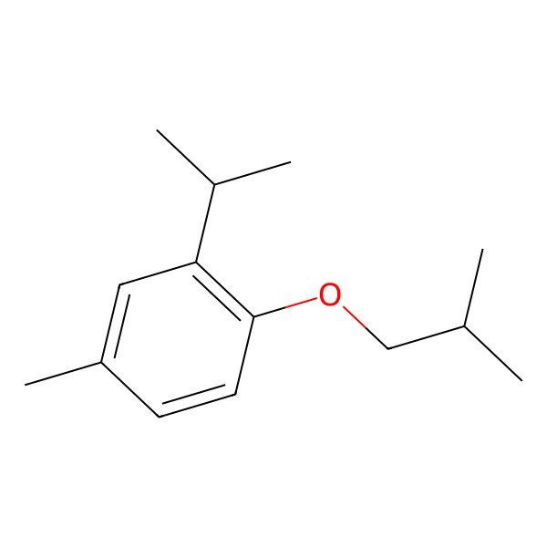 2D Structure of 4-Methyl-1-(2-methylpropoxy)-2-propan-2-ylbenzene