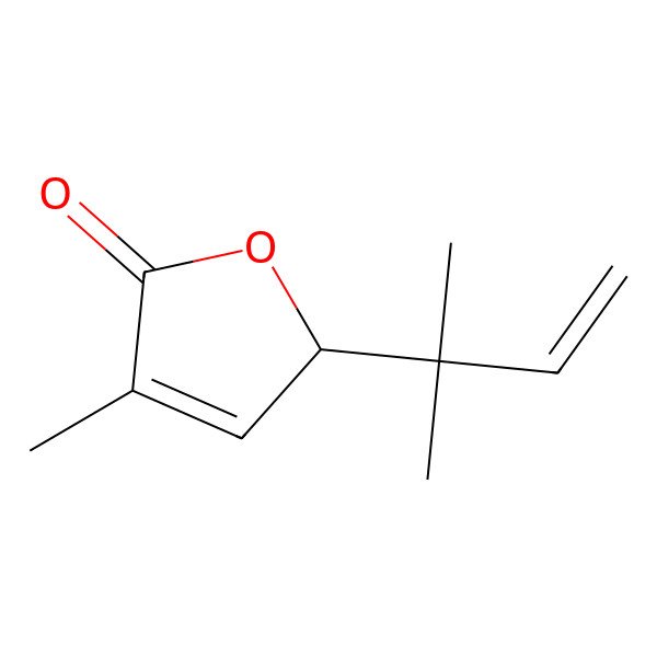 2D Structure of 4-methyl-2-(2-methylbut-3-en-2-yl)-2H-furan-5-one