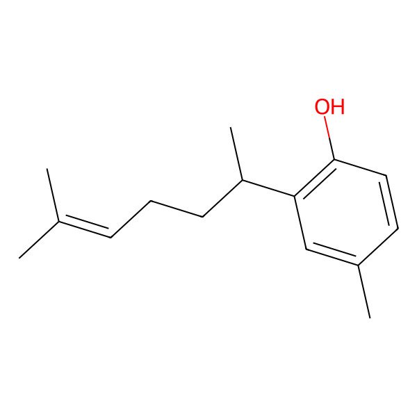 2D Structure of 4-methyl-2-[(2S)-6-methylhept-5-en-2-yl]phenol