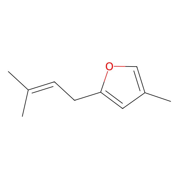 2D Structure of 4-Methyl-2-(3-methylbut-2-en-1-yl)furan