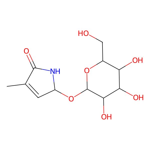 2D Structure of 4-Methyl-2-[3,4,5-trihydroxy-6-(hydroxymethyl)oxan-2-yl]oxy-1,2-dihydropyrrol-5-one