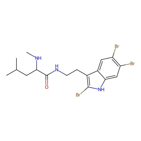 2D Structure of 4-methyl-2-(methylamino)-N-[2-(2,5,6-tribromo-1H-indol-3-yl)ethyl]pentanamide