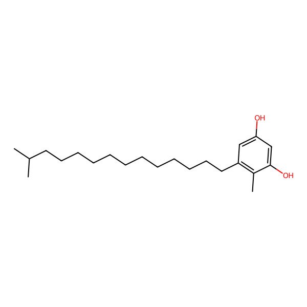 2D Structure of 4-Methyl-5-(13-methyltetradecyl)benzene-1,3-diol