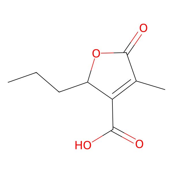2D Structure of 4-methyl-5-oxo-2-propyl-2H-furan-3-carboxylic acid