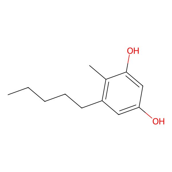 2D Structure of 4-Methyl-5-pentylbenzene-1,3-diol