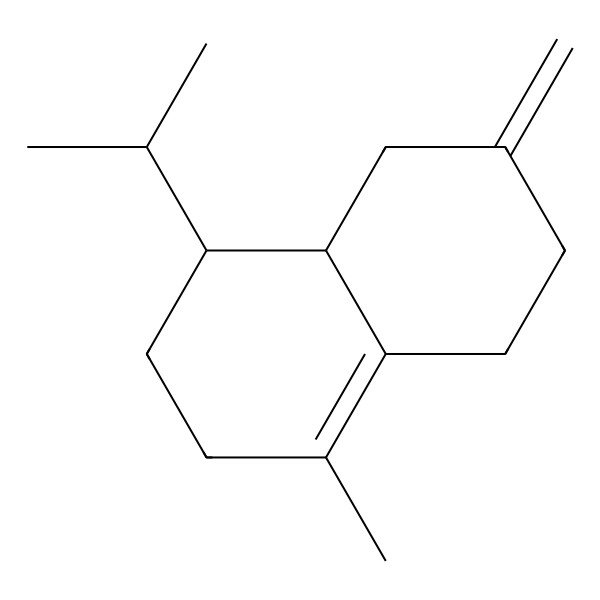 2D Structure of 4-methyl-7-methylidene-1-propan-2-yl-2,3,5,6,8,8a-hexahydro-1H-naphthalene