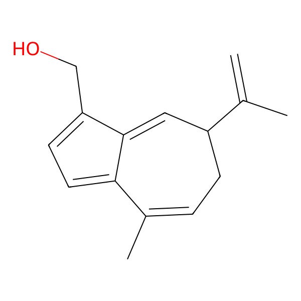 2D Structure of (4-Methyl-7-prop-1-en-2-yl-6,7-dihydroazulen-1-yl)methanol