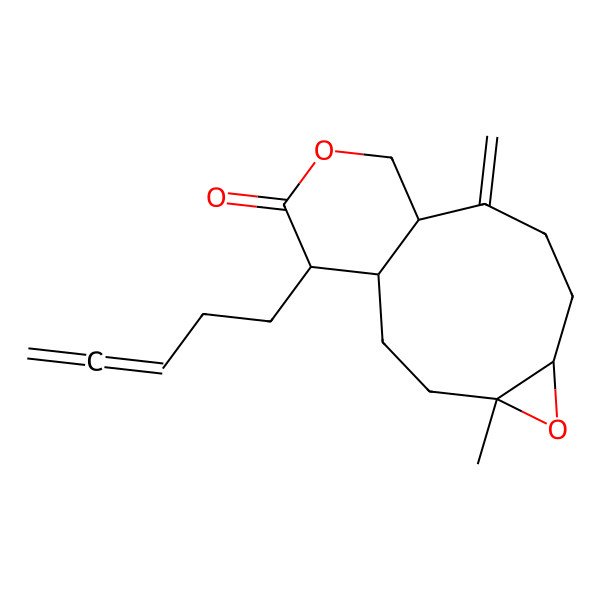2D Structure of 4-Methyl-9-methylidene-14-penta-3,4-dienyl-5,12-dioxatricyclo[8.4.0.04,6]tetradecan-13-one