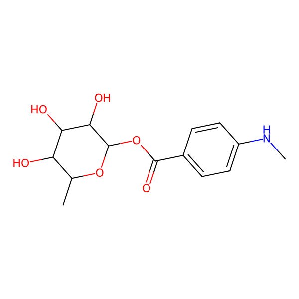 2D Structure of 4-Methylaminobenzoyl rhamnopyranoside