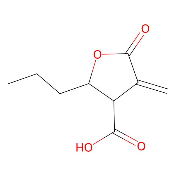 2D Structure of 4-Methylidene-5-oxo-2-propyloxolane-3-carboxylic acid