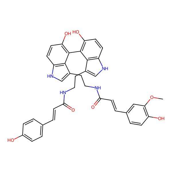 2D Structure of 4-[N-(p-Coumaroyl)serotonin-4''-yl]-N-feruloylserotonin
