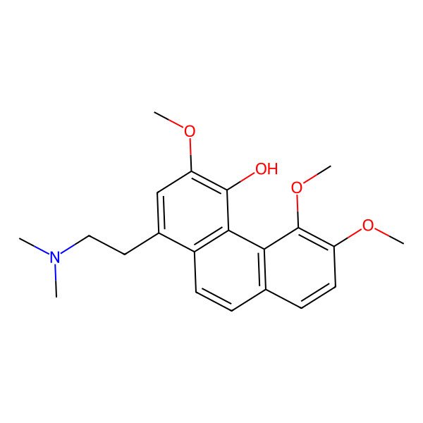 2D Structure of 4-Phenanthrenol, 1-(2-(dimethylamino)ethyl)-3,5,6-trimethoxy-