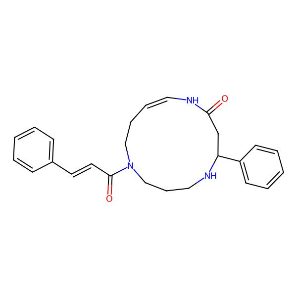 2D Structure of 4-Phenyl-9-(3-phenylprop-2-enoyl)-1,5,9-triazacyclotridec-12-en-2-one