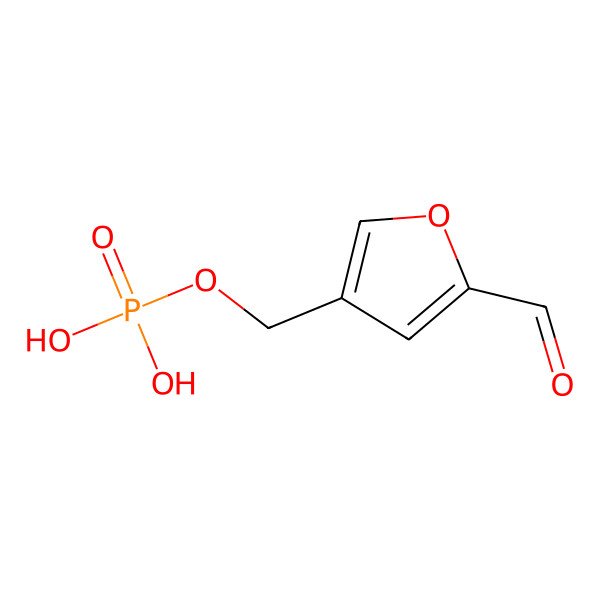 2D Structure of 4-(Phosphooxymethyl)-2-furancarboxaldehyde