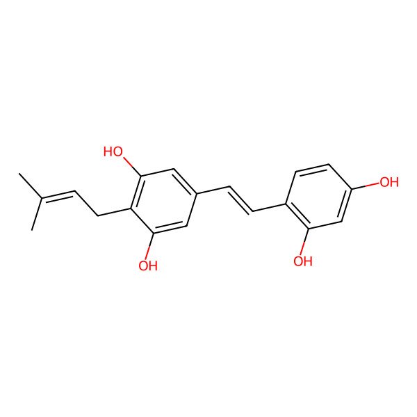 2D Structure of 4'-Prenyl-2,4,3',5'-tetrahydroxystilbene