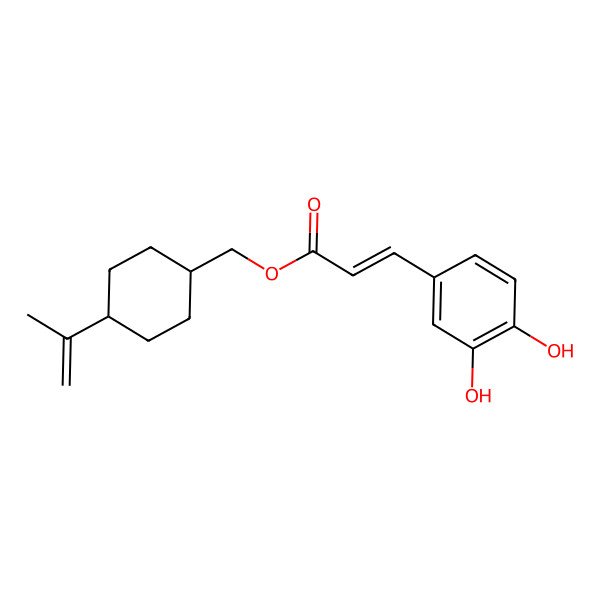 2D Structure of (4-Prop-1-en-2-ylcyclohexyl)methyl 3-(3,4-dihydroxyphenyl)prop-2-enoate