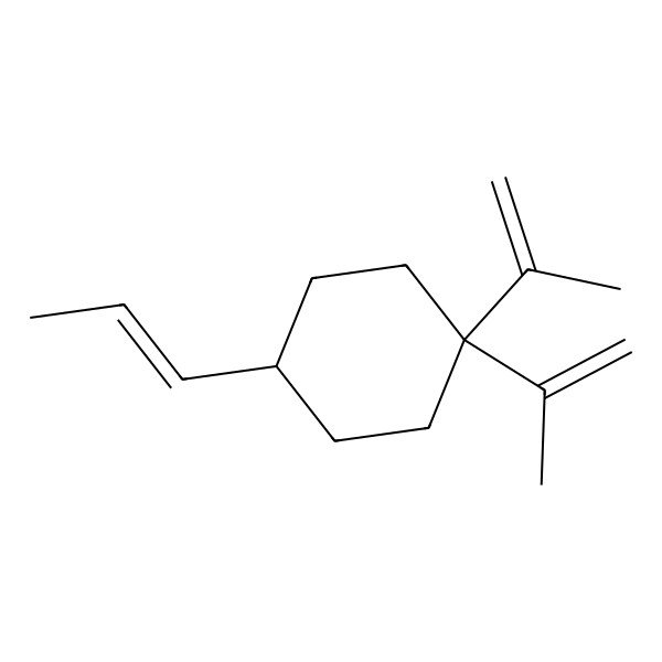 2D Structure of 4-Prop-1-enyl-1,1-bis(prop-1-en-2-yl)cyclohexane