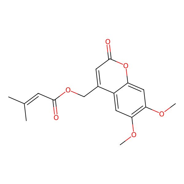 2D Structure of 4-Senecioyloxymethyl-6,7-dimethoxycoumarin 2D Structure of 4-Senecioyloxymethyl-6,7-dimethoxycoumarin