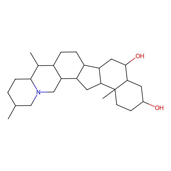 2D Structure of (1R,2S,6S,9S,10R,11R,14R,15S,17R,18S,20S,23R,24R)-6,10,23-trimethyl-4-azahexacyclo[12.11.0.02,11.04,9.015,24.018,23]pentacosane-17,20-diol
