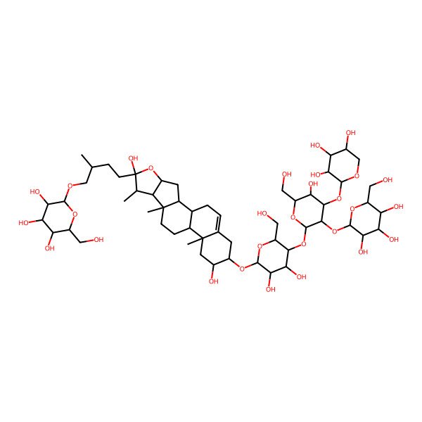 2D Structure of (2R,3R,4S,5S,6R)-2-[(2R)-4-[(1S,2S,4S,6R,7S,8R,9S,12S,13R,15R,16R)-16-[(2R,3R,4R,5R,6R)-3,4-dihydroxy-5-[(2S,3R,4S,5R,6R)-5-hydroxy-6-(hydroxymethyl)-3-[(2S,3R,4S,5S,6R)-3,4,5-trihydroxy-6-(hydroxymethyl)oxan-2-yl]oxy-4-[(2S,3R,4S,5R)-3,4,5-trihydroxyoxan-2-yl]oxyoxan-2-yl]oxy-6-(hydroxymethyl)oxan-2-yl]oxy-6,15-dihydroxy-7,9,13-trimethyl-5-oxapentacyclo[10.8.0.02,9.04,8.013,18]icos-18-en-6-yl]-2-methylbutoxy]-6-(hydroxymethyl)oxane-3,4,5-triol